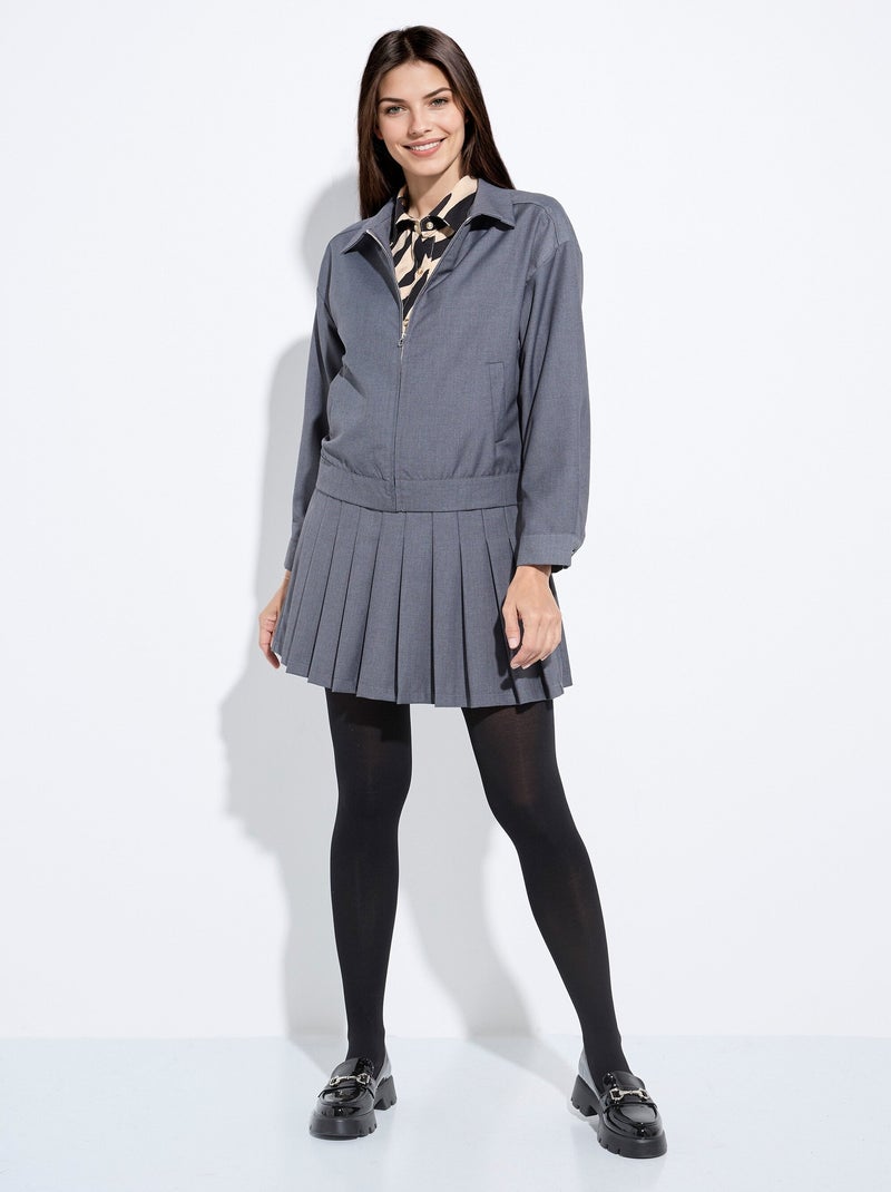 Veste zippée chinée foncée - AFIBEL Gris - Kiabi