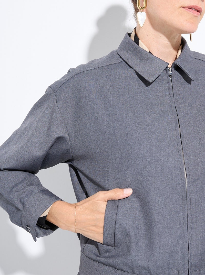 Veste zippée chinée foncée - AFIBEL Gris - Kiabi