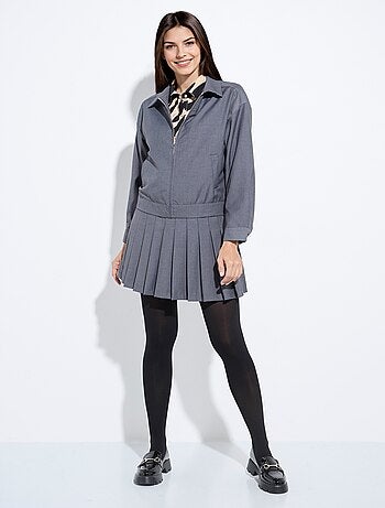 Veste zippée chinée foncée