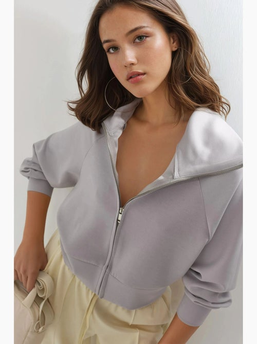 Veste zippée coupe décontractée avec col montant busem - Kiabi Veste zippée coupe décontractée avec col montant busem - Kiabi