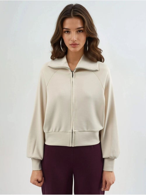 Veste zippée coupe décontractée avec col montant busem - Kiabi Veste zippée coupe décontractée avec col montant busem - Kiabi