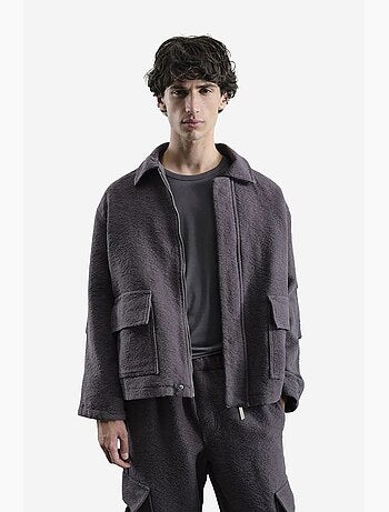 Veste zippée en coton texturé giesto
