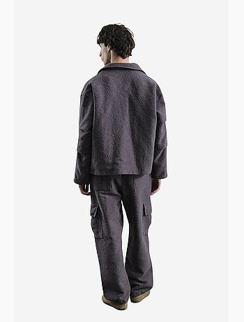 Veste zippée en coton texturé giesto