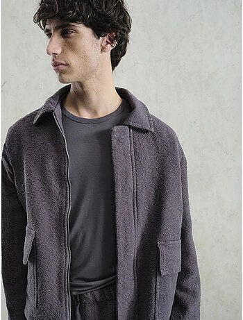 Veste zippée en coton texturé giesto