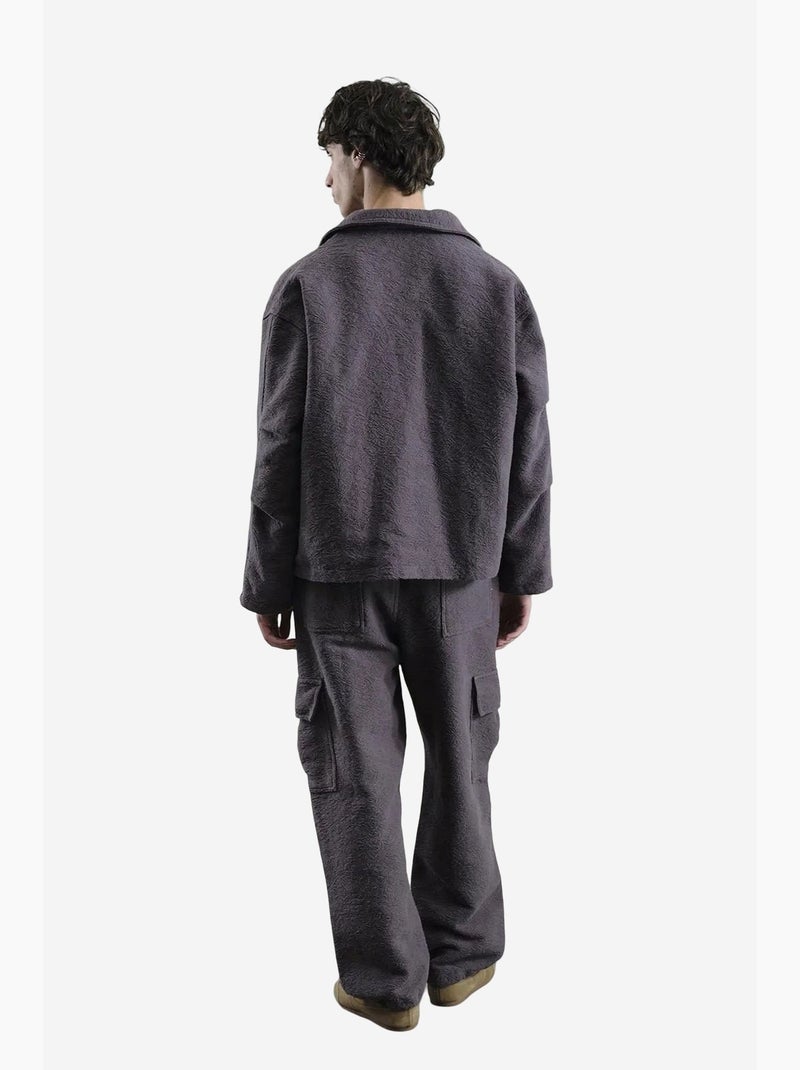 Veste zippée en coton texturé giesto Gris - Kiabi