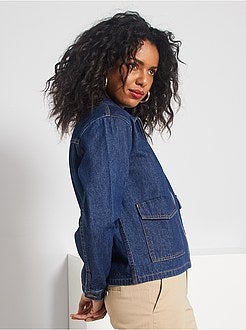 Veste zippée en denim - Kiabi