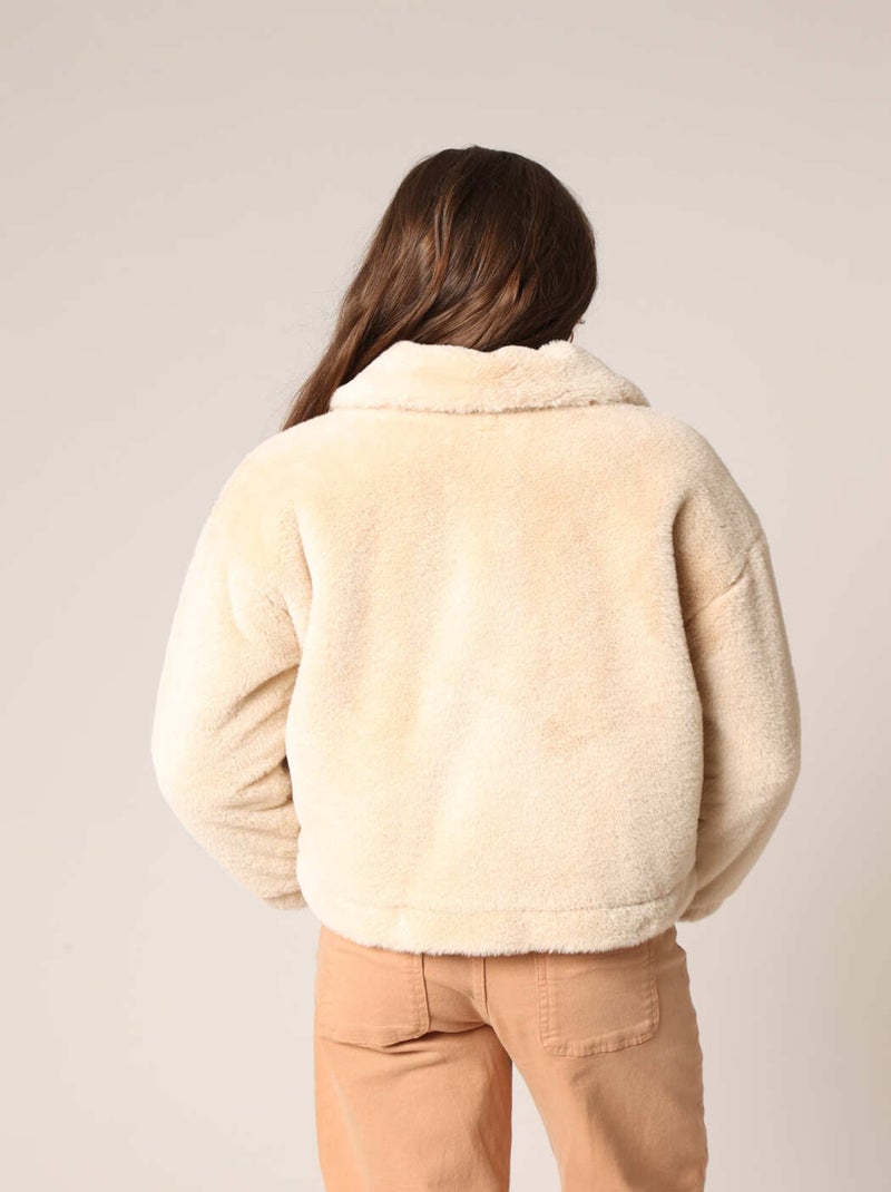 Veste zippée en imitation fourrure pour fille
 'Deeluxe' Beige - Kiabi