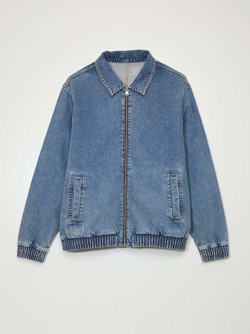 Veste zippée en jean Bleu - Kiabi