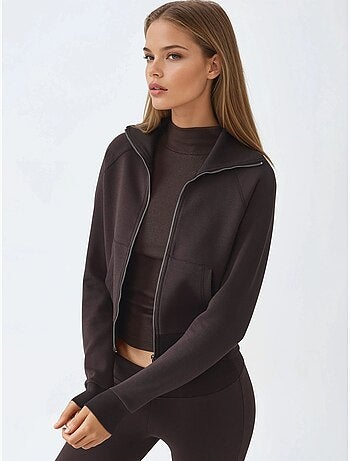Veste zippée en mélange de coton avec col. Busem