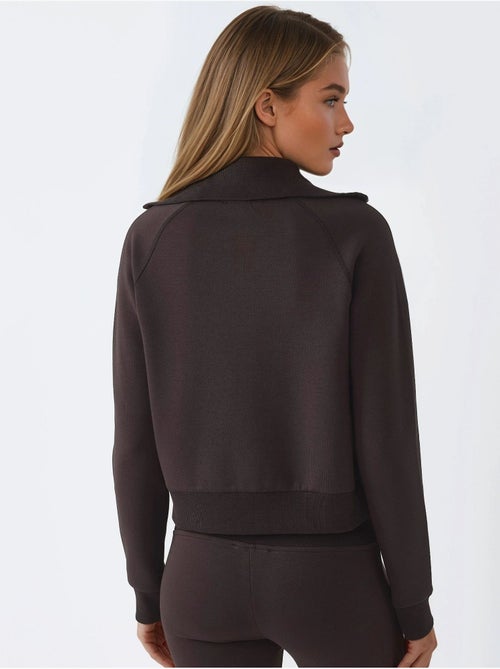 Veste zippée en mélange de coton avec col. Busem - Kiabi