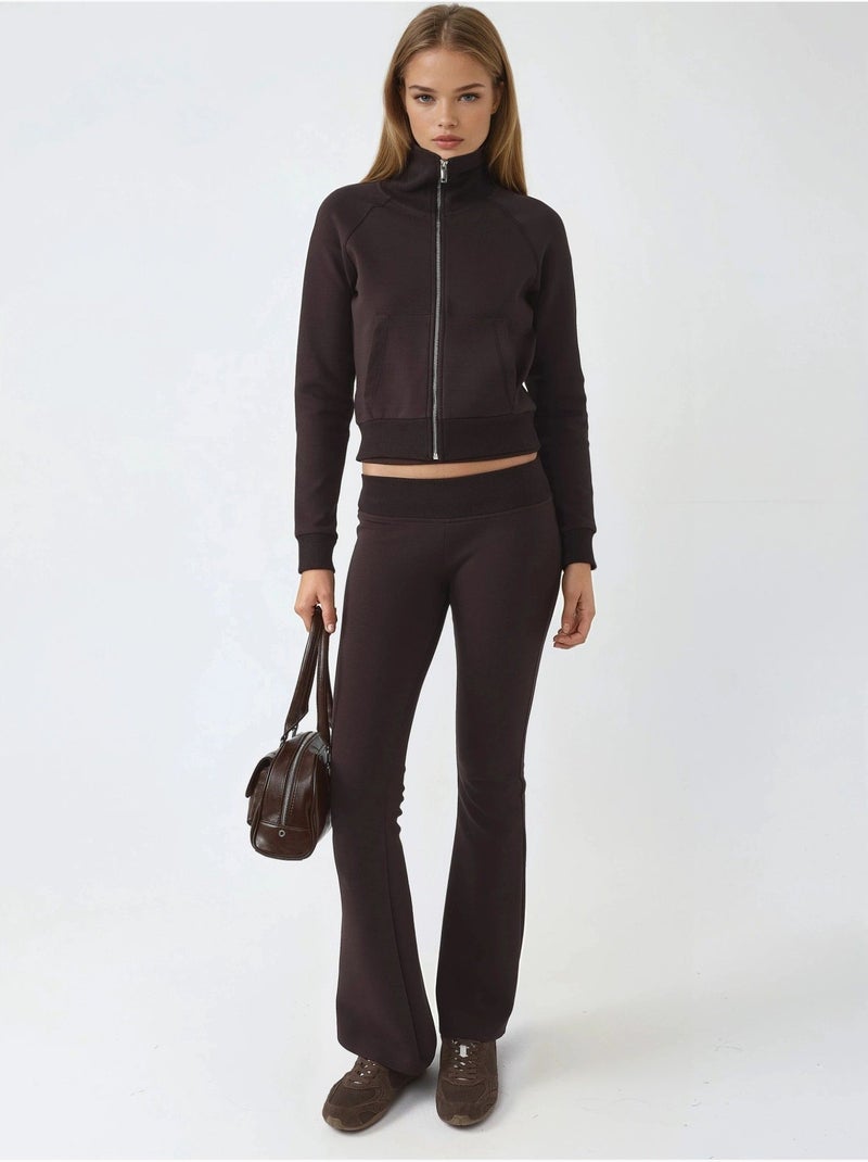 Veste zippée en mélange de coton avec col. Busem Marron chocolat - Kiabi