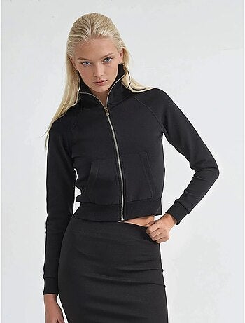 Veste zippée en mélange de coton avec col. Busem