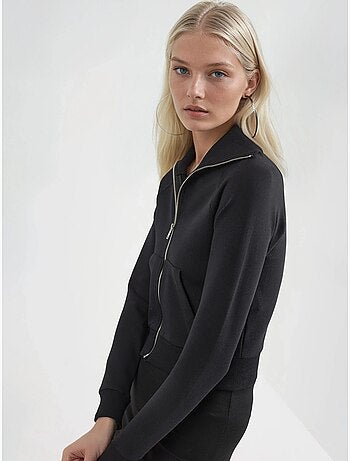Veste zippée en mélange de coton avec col. Busem