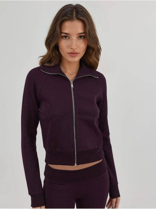 Veste zippée en mélange de coton avec col. Busem - Kiabi