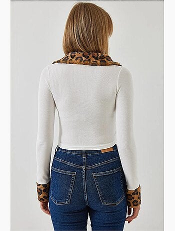 Veste zippée en peluche léopard lucci
