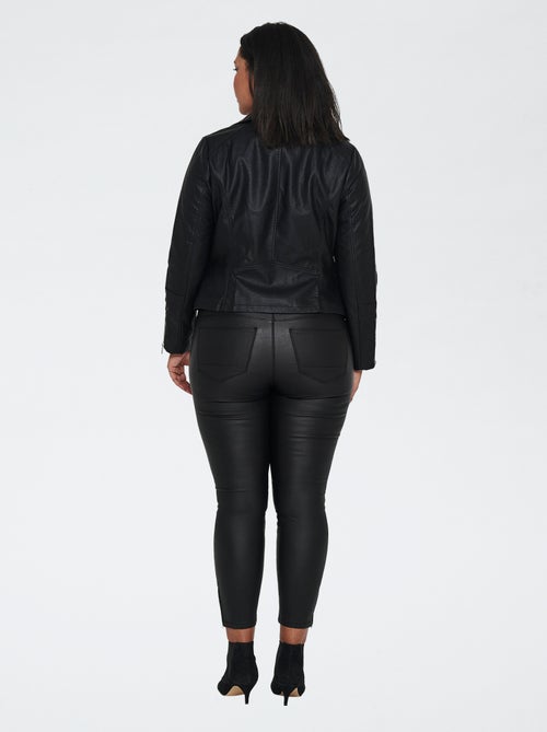 Veste zippée en simili - Kiabi