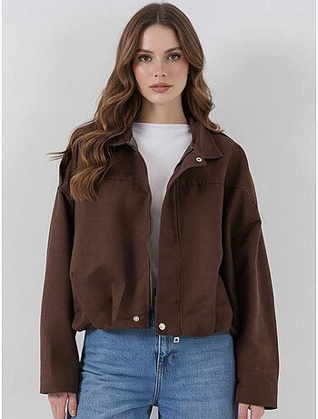 Veste zippée en similicuir avec col chemise bdart