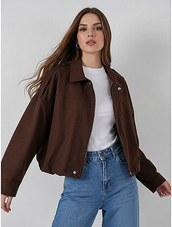 Veste zippée en similicuir avec col chemise bdart