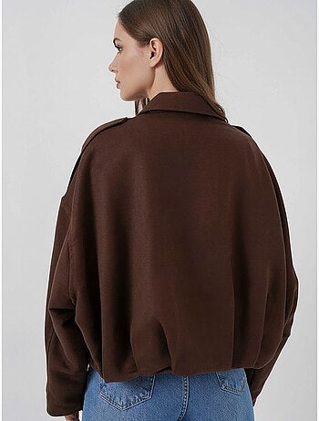 Veste zippée en similicuir avec col chemise bdart