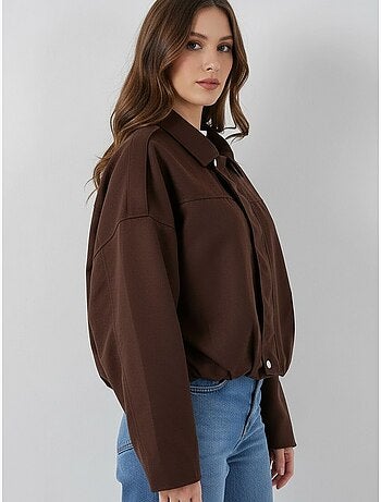 Veste zippée en similicuir avec col chemise bdart