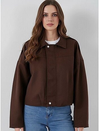 Veste zippée en similicuir avec col chemise bdart