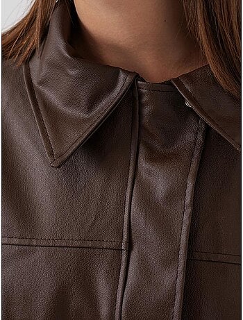 Veste zippée en similicuir avec col chemise bdart