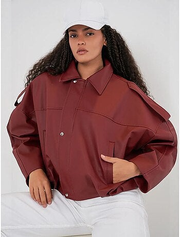 Veste zippée en similicuir avec col chemise bdart