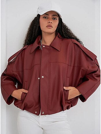 Veste zippée en similicuir avec col chemise bdart