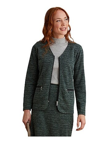Veste zippée encolure V