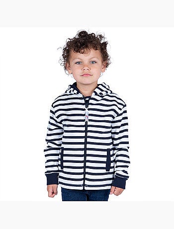 Veste zippée enfant en molleton chaud 'Breizh Océan', Veste garçon ou fille en coton