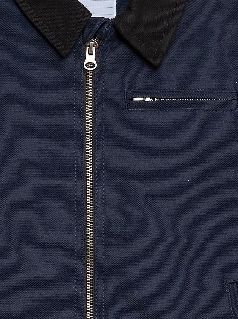 Veste zippée  façon workwear Bleu - Kiabi