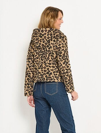 Veste zippée léopard à capuche