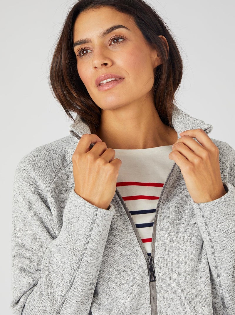 Veste zippée maille polaire Thermolactyl - Happy D. by Damart Gris chiné - Kiabi