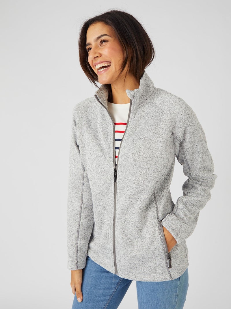 Veste zippée maille polaire Thermolactyl - Happy D. by Damart Gris chiné - Kiabi