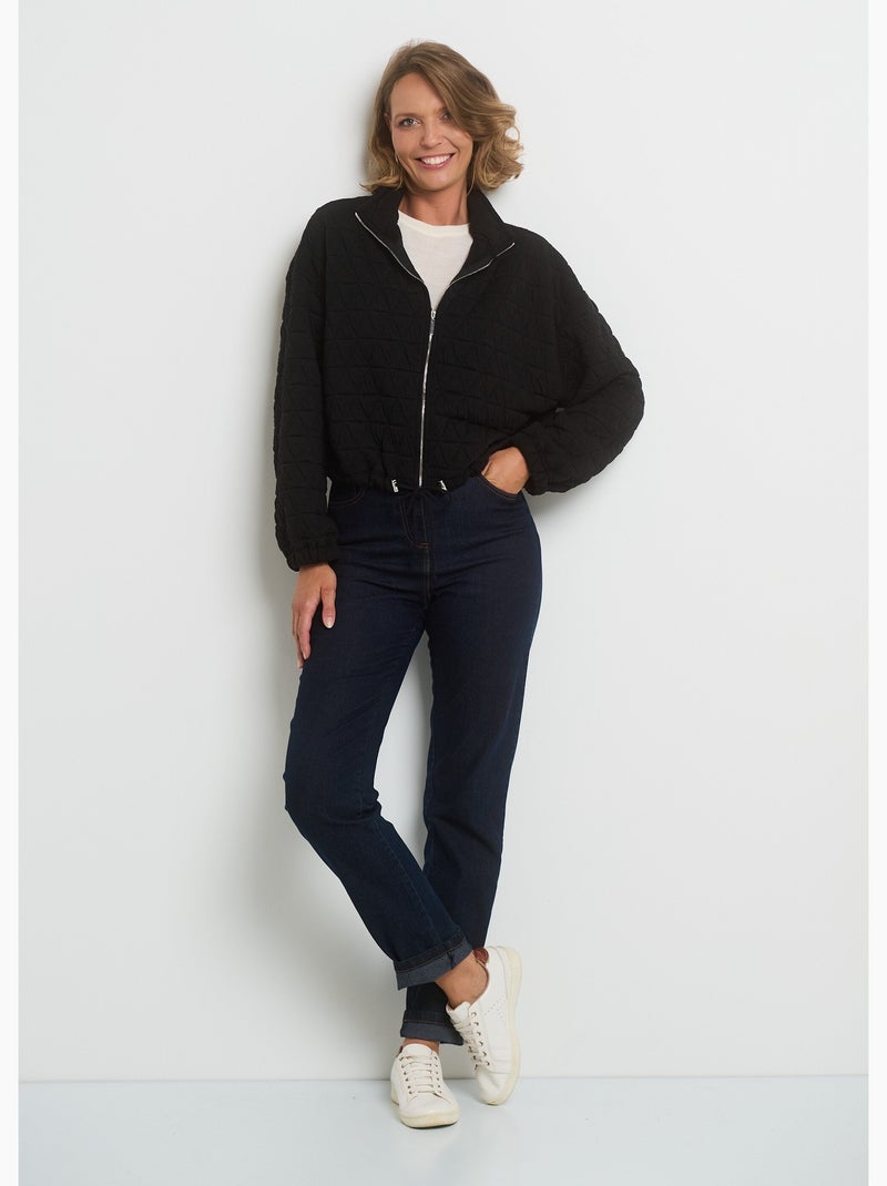 Veste zippée matelassée avec col montant - AFIBEL Noir - Kiabi