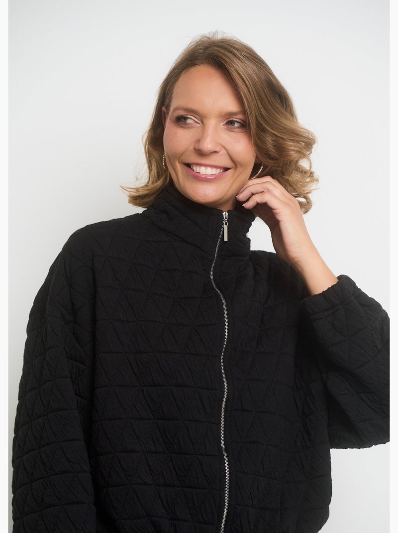 Veste zippée matelassée avec col montant - AFIBEL Noir - Kiabi