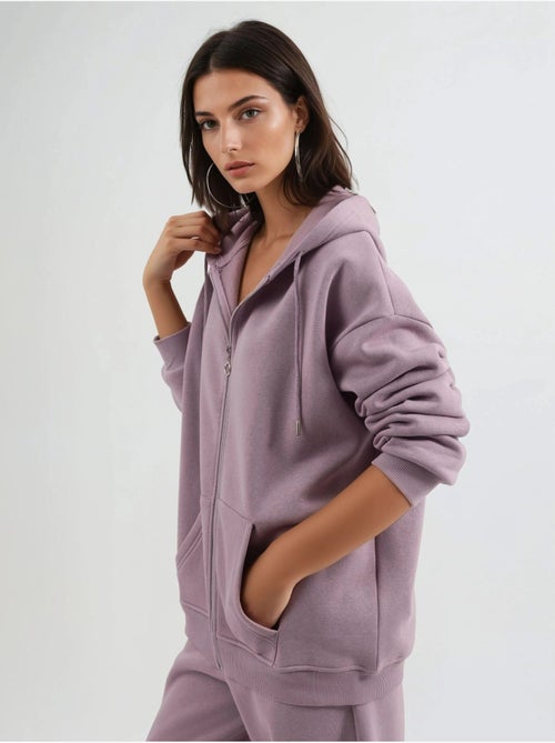 Veste zippée oversize à capuche busem - Kiabi