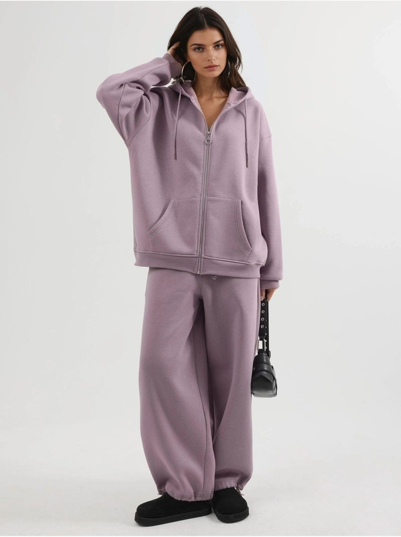 Veste zippée oversize à capuche busem Lavande - Kiabi