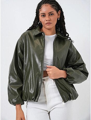 Veste zippée oversize en similicuir bdart