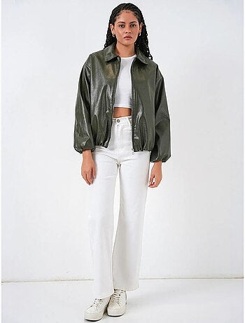 Veste zippée oversize en similicuir bdart