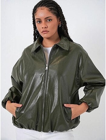 Veste zippée oversize en similicuir bdart