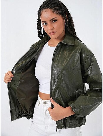 Veste zippée oversize en similicuir bdart