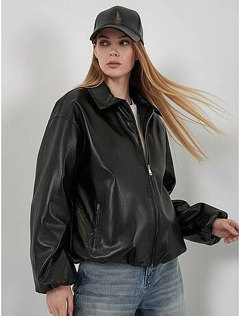 Veste zippée oversize en similicuir bdart