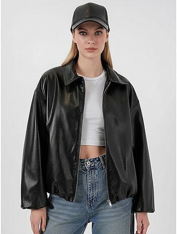 Veste zippée oversize en similicuir bdart