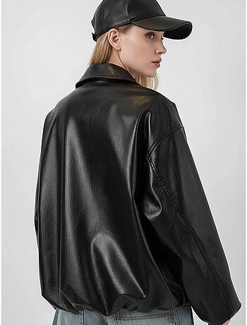 Veste zippée oversize en similicuir bdart