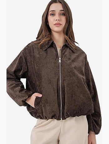 Veste zippée oversize en velours avec poches bdart