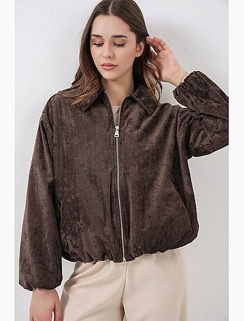 Veste zippée oversize en velours avec poches bdart