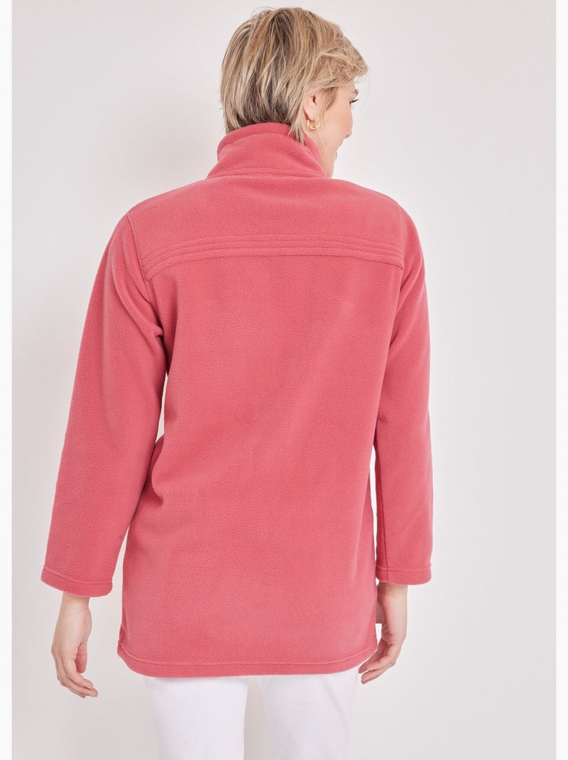 Veste zippée polaire, manches longues - afibel Framboise - Kiabi