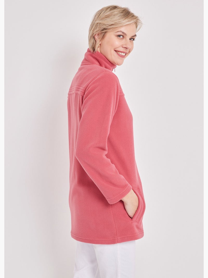 Veste zippée polaire, manches longues - afibel Framboise - Kiabi