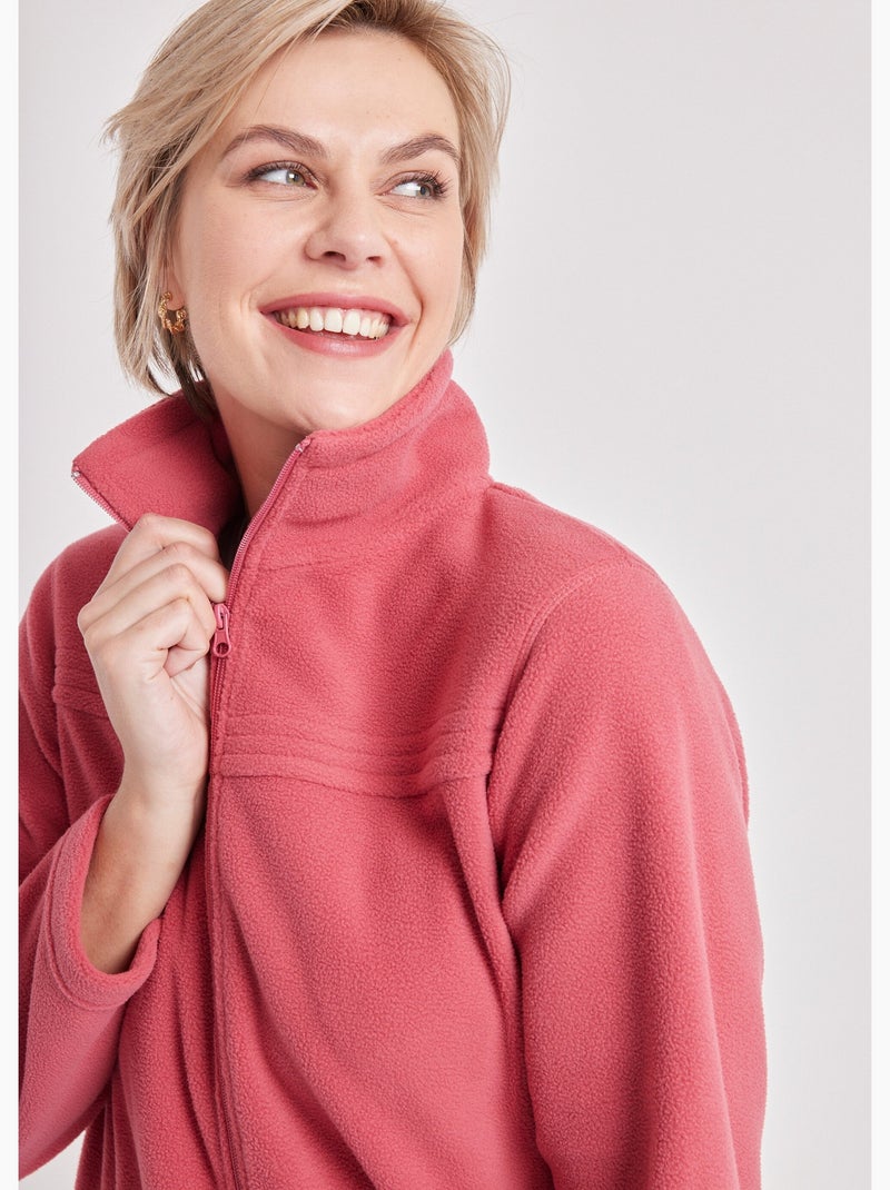 Veste zippée polaire, manches longues - afibel Framboise - Kiabi